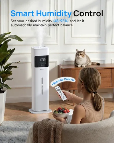 Miniatura 4 de Humidificadores de niebla cálida y fría para dormitorio, 500 pies cuadrados, humidificador de llenado superior de 2.1 galones/8L, habitación grande