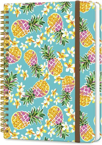 Miniatura 8 de Cuaderno de espiral A5, lindo cuaderno para mujeres y hombres, cuaderno de tapa dura con rayas universitarias para trabajo y toma de notas, 60