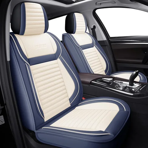 Miniatura 21 de LINGVIDO Fundas de asiento de automóvil, transpirables e impermeables, de piel sintética para autos, SUV, camiones, sedán, funda de asiento