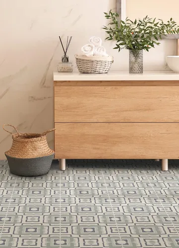 Miniatura 3 de FloorPops Azulejos de vinilo adhesivo Teal Posey de 30 cm por 30 cm (10 baldosas), (0.93 m²/cartón)