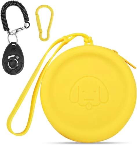 Miniatura 9 de Bolsa de golosinas para perros de silicona, 2 piezas, bolsa para caminar para mascotas para perros y gatos, tamaño bolsillo, fácil de limpiar, sin