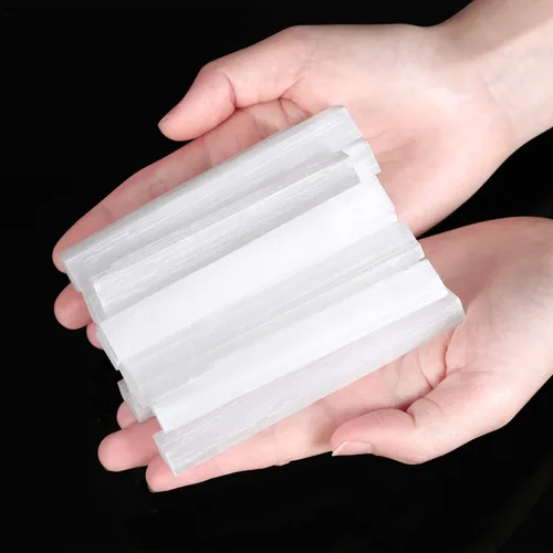 Miniatura 3 de XIANNVXI Palitos de selenita de 4 pulgadas, 12 varitas grandes de cristal de selenita blanco crudo, cristales crudos a granel para curación