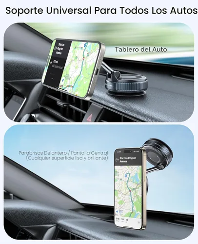 Miniatura 9 de Jononser Soporte magnético de teléfono con ventosa para Magsafe, soporte magnético ajustable de 360° para teléfono de automóvil, soporte plegable
