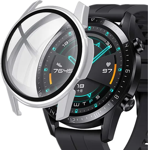Miniatura 12 de Protector de pantalla de reloj compatible con Huawei GT2 de 1.63 pulgadas, ultra delgado, HD, vidrio templado, protección general, cubierta dura