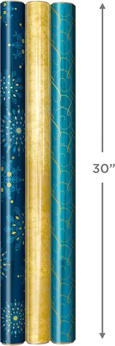 Miniatura 7 de Hallmark - Rollos de papel de regalo de Navidad, envoltura de regalo de aluminio metálico para las fiestas