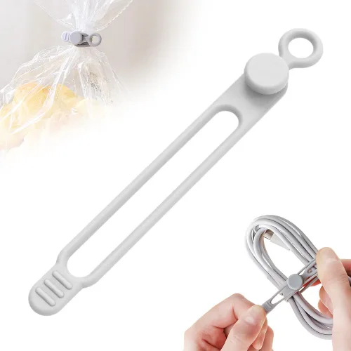 Miniatura 14 de Organizador de Cables de Datos, 2025 Nuevos Organizadores de Auriculares de Silicona, Bridas de Cable de Silicona Organizadores Reutilizables