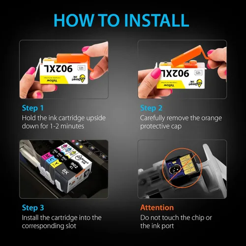 Miniatura 8 de Smart Ink Cartucho de tinta de repuesto compatible para HP 902 XL 902XL (4 combo Pack) para usar con impresoras Officejet Pro 6978 6968 6974 6975