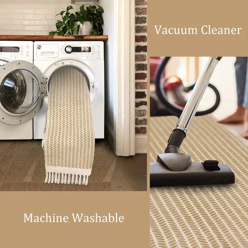 Miniatura 4 de Lahome Alfombras de Baño Bohemias, Tapete Pequeño de 2 x 3 pies para Puerta Principal, Alfombra Ligera de Cocina, Alfombra de Área de Algodón Tejido