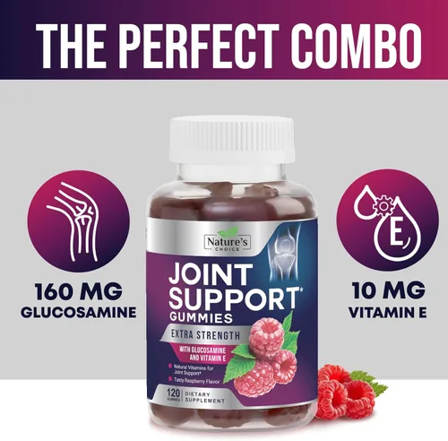 Miniatura 5 de Gomitas de apoyo articular – Suplemento de goma de glucosamina extra fuerte con vitamina E – Apoyo natural para la salud y flexibilidad