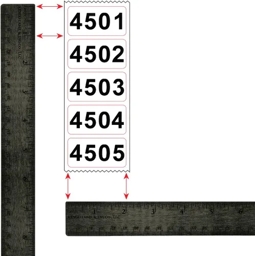 Miniatura 3 de Kenco - Etiquetas numeradas consecutivamente, vinilo duradero, autoadhesivas, medidas: 2 x 1 pulgada (rollo 4501-5000)