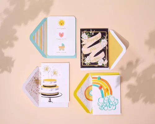 Miniatura 7 de Papyrus Paquete de tarjetas de boda y bebé, feliz para siempre después y paquete de alegría (4 unidades)