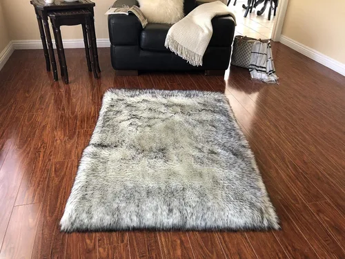 Miniatura 28 de LAMBZY Alfombra rectangular de piel de oveja sintética, súper suave, hipoalergénica, de felpa, lujosa alfombra de felpa sedosa para dormitorios