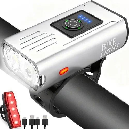 Miniatura 8 de Victoper Bike Light, High Lumens Super Bright Bicycle Lite, 6+4 Modes USB Rechargeable Bike Headlight & Taillight Set, Waterproof Safety Bike Front