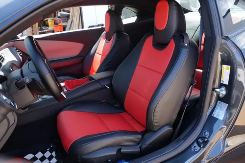 Miniatura 10 de Funda para asiento para Chevy Camaro, cuero artificial, hecha a medida, Negro