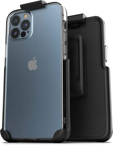 Miniatura 7 de Encased Funda para cinturón diseñada para iPhone 13 PRO MAX funda transparente con clip de funda (funda transparente con soporte para teléfono)