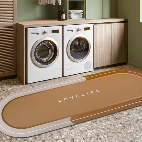 Miniatura 38 de Tapetes de baño de goma de secado rápido, antideslizantes, súper absorbentes, de secado instantáneo, alfombra de baño frente al fregadero de la Beige