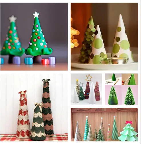 Miniatura 5 de Crafjie Conos de espuma para manualidades y manualidades (4.1 x 13.6 pulgadas, paquete de 2), conos de espuma de árbol de Navidad de poliestireno