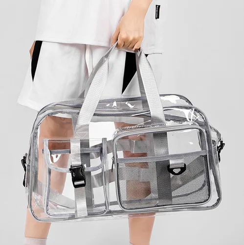 Miniatura 102 de Pequeña bolsa de gimnasio para mujer, bolsa de viaje con compartimento para zapatos