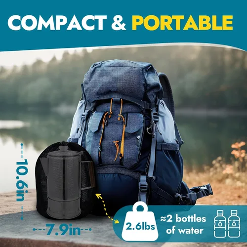 Miniatura 7 de Canway, estufa de camping portátil, mini estufa de leña para acampar para senderismo, viajes, supervivencia, cocina, estufa de acero inoxidable
