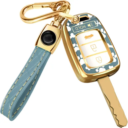 Miniatura 43 de Lucrum Compatible con funda para llavero Honda y llavero de cuero - Estuche de llavero de TPU para Accord Civic CR-V HR-V Pilot Ridgeline SE LX