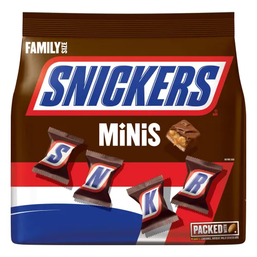 Snickers Barras de chocolate con caramelo miniatura