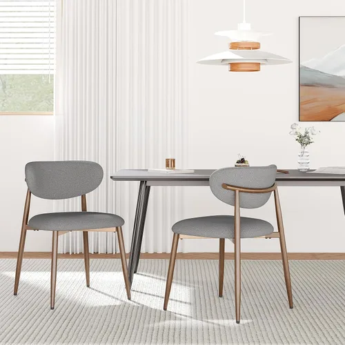 Miniatura 14 de MALOL Juego de 2 sillas de comedor, sillas de cocina con respaldo curvado con patas de metal y almohadillas antideslizantes, silla de comedor