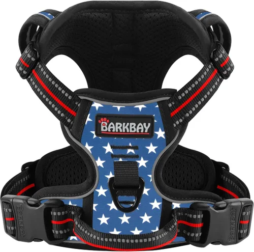 Miniatura 27 de BARKBAY Arnés para perro sin tirones para perros grandes, ajustable, reflectante, cómodo, sin estrangulamiento, resistente, perfecto para Negro