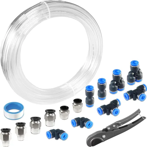 Miniatura 9 de Kit de tubo de aire neumático MSAEIQUN, poliuretano negro, tubo de poliuretano PU, kit de tubería de aire, 6 mm DE x 4 mm DI, 10 metros 32.8 pies