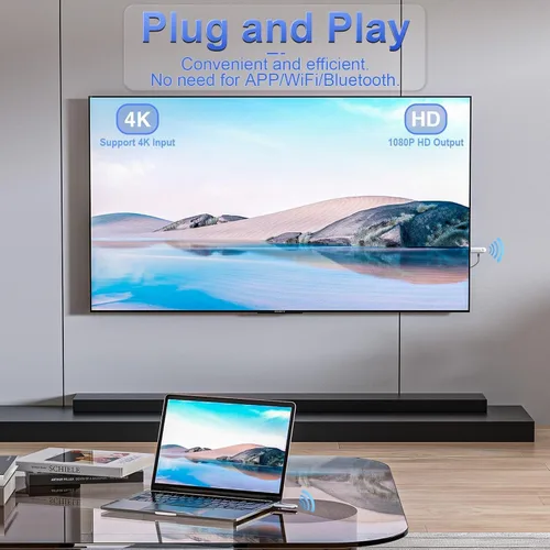 Miniatura 3 de TTQ Transmisor y receptor HDMI inalámbrico, extensor HDMI inalámbrico compatible con 4K, Plug and Play, 2.4G/5G, rango de 100 pies, compatible