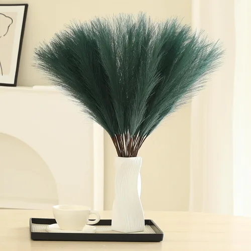 Wertuirk Decoración de Hierba de Pampa Verde - 30 piezas de 24 Pulgadas de Hierba de Pampa Artificial Decorativa Alta, Hierba Falsa de Pampa para