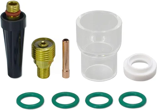 Miniatura 13 de RIVERWELD TIG Cuerpo de pinza de lente de gas 45V43 13N22 1/16 pulgadas 0.063 in y boquilla de cuarzo vasos de vidrio transparente #6 3/8 "53N60