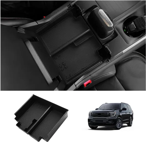 Miniatura 18 de LUWU Bandeja organizadora para consola central Ford Edge 2024 2020 2021 2022 2023 2024 Ford Edge SE/SEL/ST-Line/Titanio/ST, organizador de consola