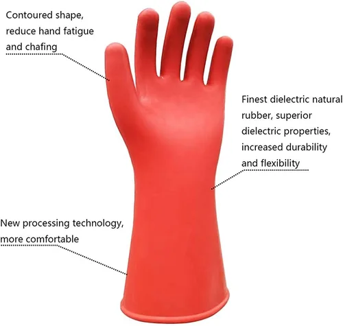 Miniatura 3 de 1 par electricista especial aislado guantes 12KV 20KV 25KV 35KV seguridad protección trabajo guantes