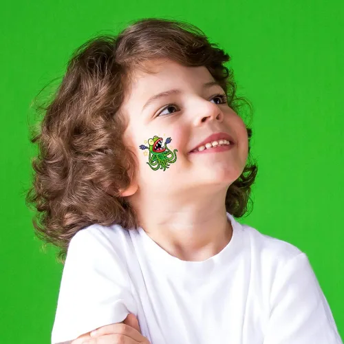 Miniatura 3 de ArtCreativity Tatuajes temporales individuales para niños, paquete de 144 tatuajes de alienígenas precortados, 12 diseños surtidos, tatuajes