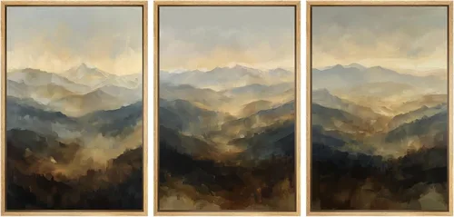 Miniatura 79 de SIGNWIN Lienzo enmarcado para pared, juego de arte tranquilo con reflejo de lago, acuarela, montaña y agua, ilustraciones modernas, arte abstracto