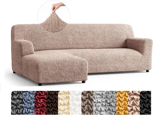 Miniatura 28 de PAULATO BY GA.I.CO. Funda de sofá modular, funda para sofá chaise longue en forma de L, fundas lavables para sofá esquinero, funda elástica de Gris