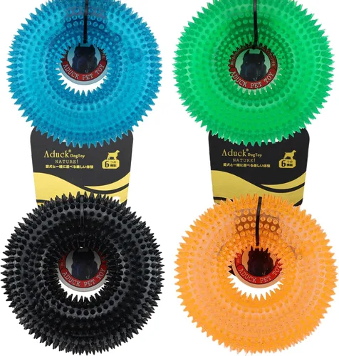 Miniatura 12 de ADUCK Juguetes masticables chirriantes para perros masticadores agresivos, limpieza de dientes para perros pequeños, medianos y grandes, juguete