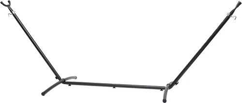 Amazon Basics Soporte de hamaca resistente para 2 personas para exterior, incluye funda de transporte portátil, 9 pies, color negro