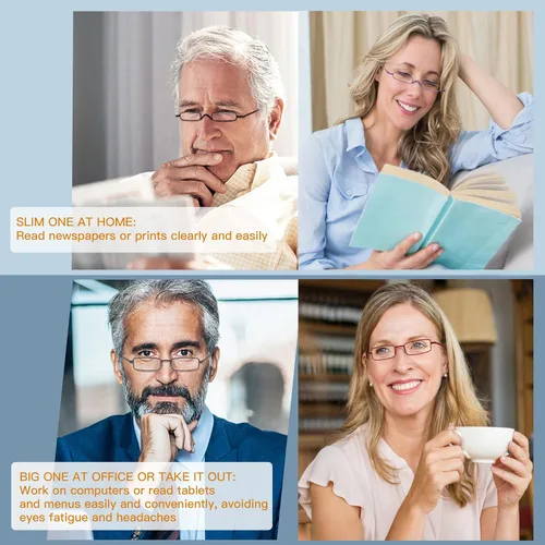 Miniatura 6 de touk Small Portable Reading Glasses Anti Blue Light UV, Compact Slim Pocket Readers with Mini Pen Clip Tube Case 2 Pairs