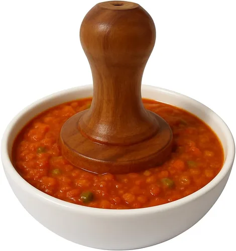 Miniatura 8 de Triturador de patatas de madera uso diario Pav de madera Bhaji/Vegetal/Triturador de patatas Roti Chapati de madera, Roti Bhakri o Khakara en Tava