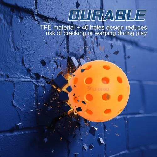 Miniatura 4 de Paquete de 3/4/12 pelotas de pickleball para exteriores de grado profesional de 40 agujeros, probadas por jugadores con diseño resistente al viento