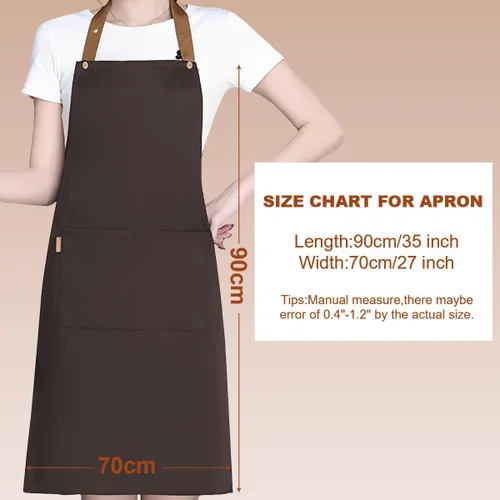 Miniatura 6 de Delantal personalizado personalizado Ropa de trabajo tela para hombres mujeres cocina delantales con bolsillos nombre texto logotipo imagen