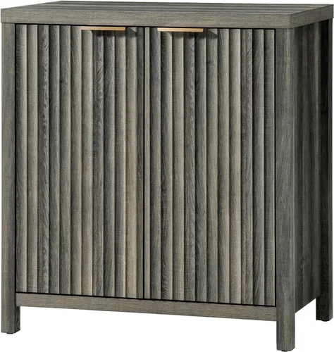 Miniatura 9 de Oakham Home Oxford - Armario de almacenamiento, aparador acanalado con estantes ajustables, consola moderna de acento Credenza, juego de 4
