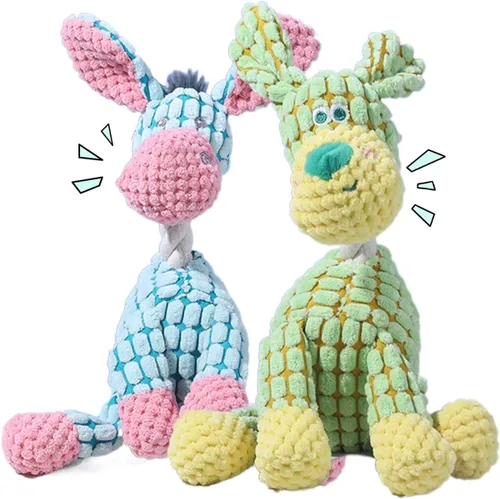 Miniatura 10 de Juguetes para perros, juguete de peluche indestructible, juguetes para perros para masticadores agresivos, juguete chirriante para masticar perros