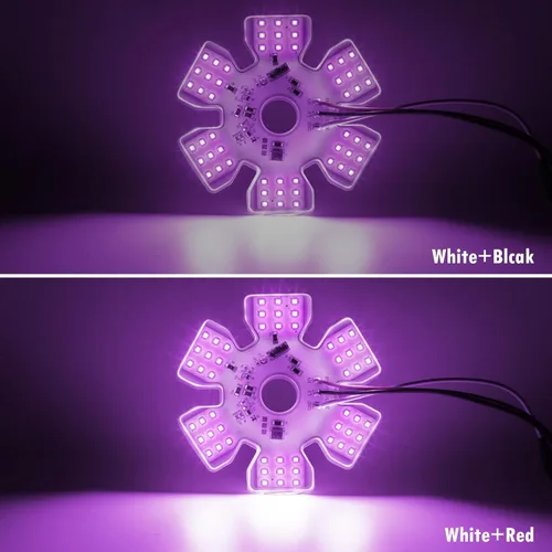 Miniatura 2 de Partsam 2 piezas ultrafinas estilo hexagonal de doble función interior 54 diodos LED de aire luz de aire de 4.8 pulgadas, lámpara decorativa