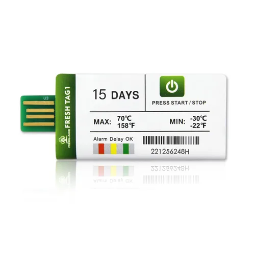 Miniatura 15 de Freshliance - Registrador de datos de temperatura desechable USB con 30000 puntos, informes PDF CSV automáticos de alta precisión, 7 días de uso