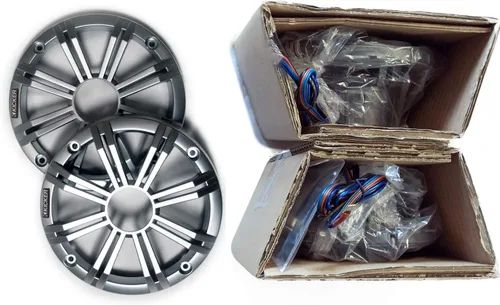 Miniatura 5 de KICKER Altavoces marinos LED plateados de 6.5 pulgadas (cantidad 4) 2 pares de altavoces de repuesto OEM LED Plata