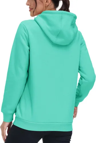 Miniatura 57 de MAGCOMSEN Sudaderas con capucha para mujer, con forro de sherpa, de vellón, para invierno, cálido, pesado, de algodón, con bolsillo