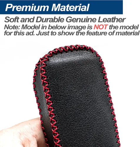 Miniatura 5 de Compatible con VW Volkswagen Tiguan Atlas Jetta Passat Golf Alltrack Taos Arteon Cross Sport. Funda para llavero de cuero genuino Smart Key Fob