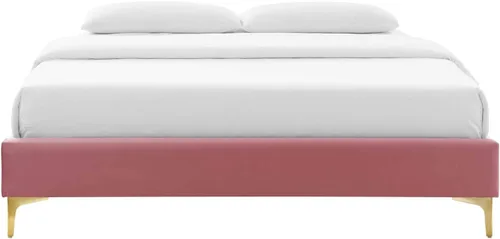 Miniatura 5 de Modway MOD-6305-DUS Sutton - Marco de cama de terciopelo de rendimiento individual, color rosa polvoriento